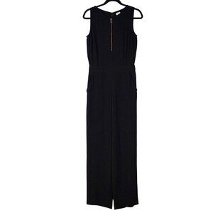 Cabi Grace Jumpsuit Romper 4 women  Black Front Back  Zipper  Sleeveless pockets